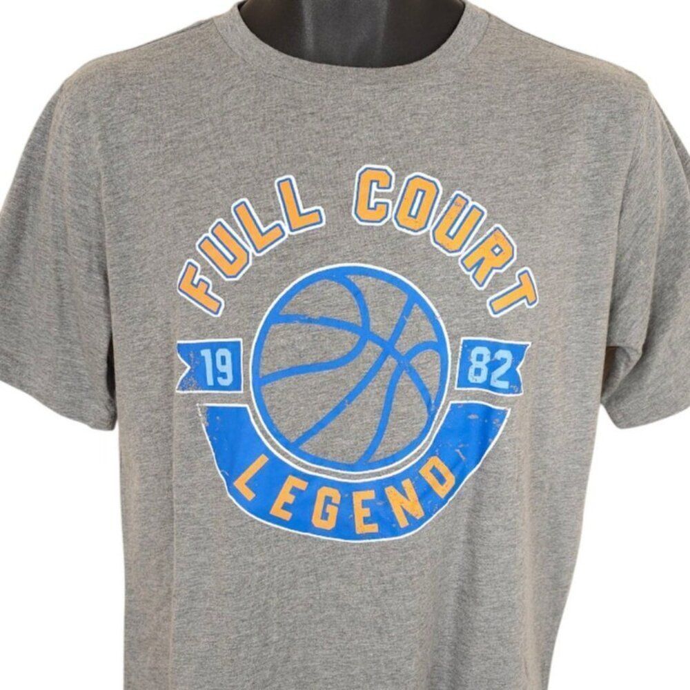 Basketball T Shirt Mens Size Medium Gray Full Court Legend 1982